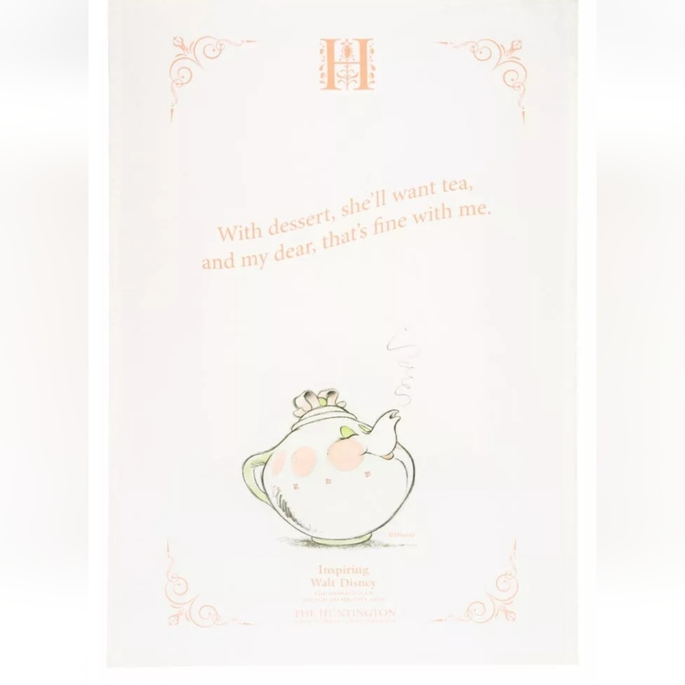 DISNEY TEA TOWEL MRS POTTS CONCEPT ART FOR BEAUTY & THE BEAST